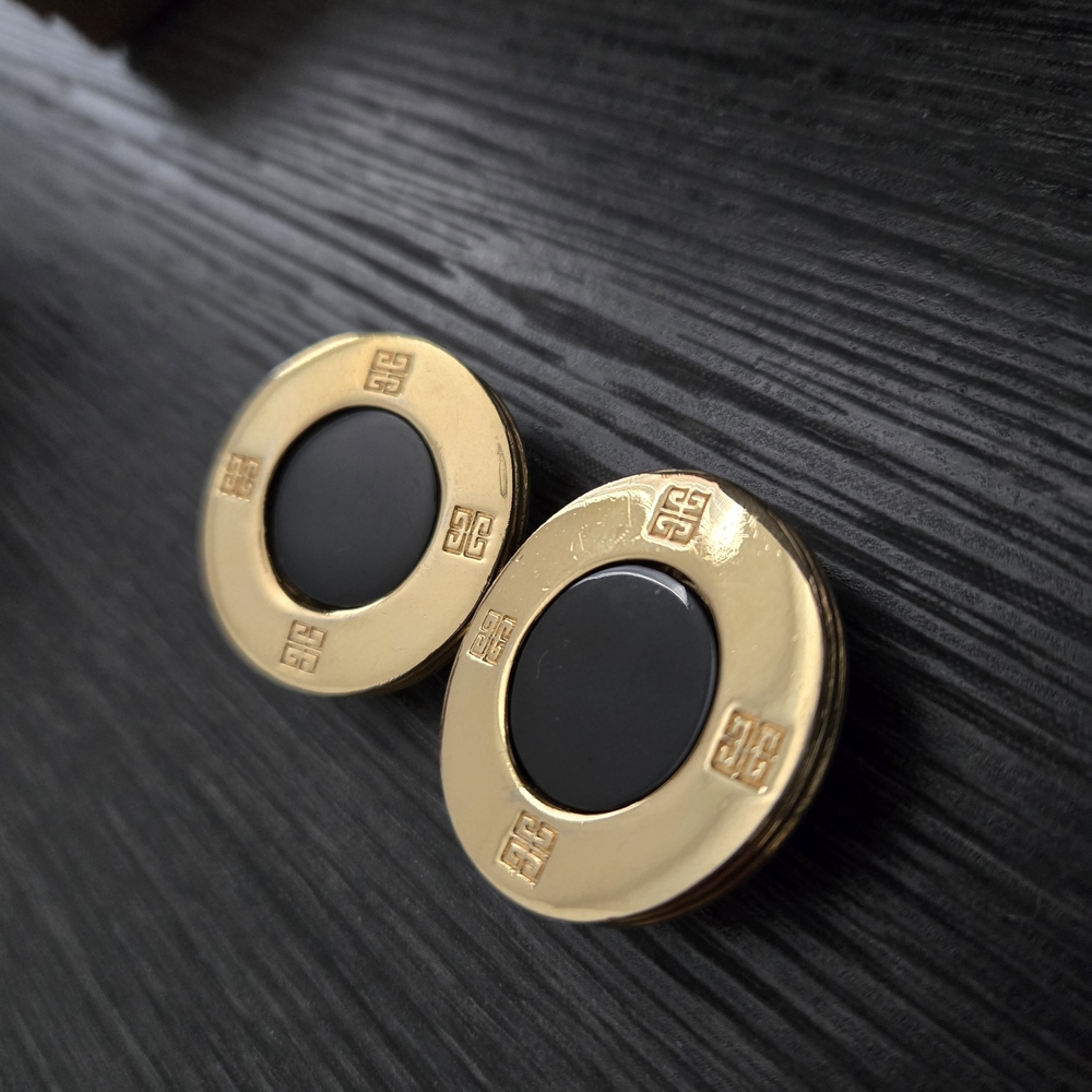 Givenchy Gold and Black Earrings